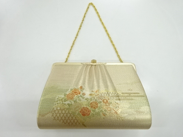 JAPANESE KIMONO / ANTIQUE BAG / WOVEN FLOWER & BIRD